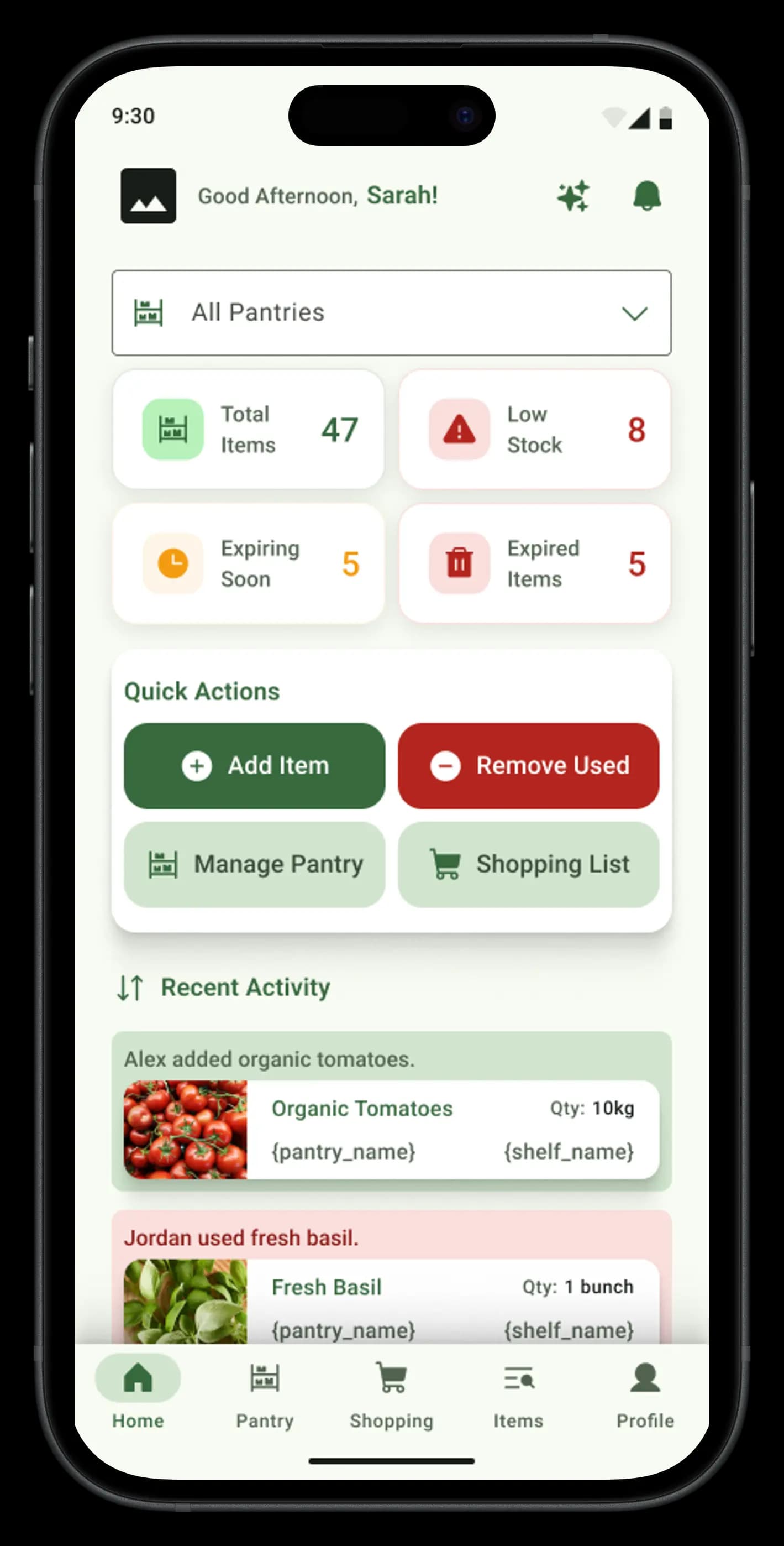 Pantry Pal app screenshot